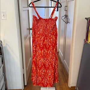 Penningtons Orange Maxi Sun Dress with Adjustable Straps